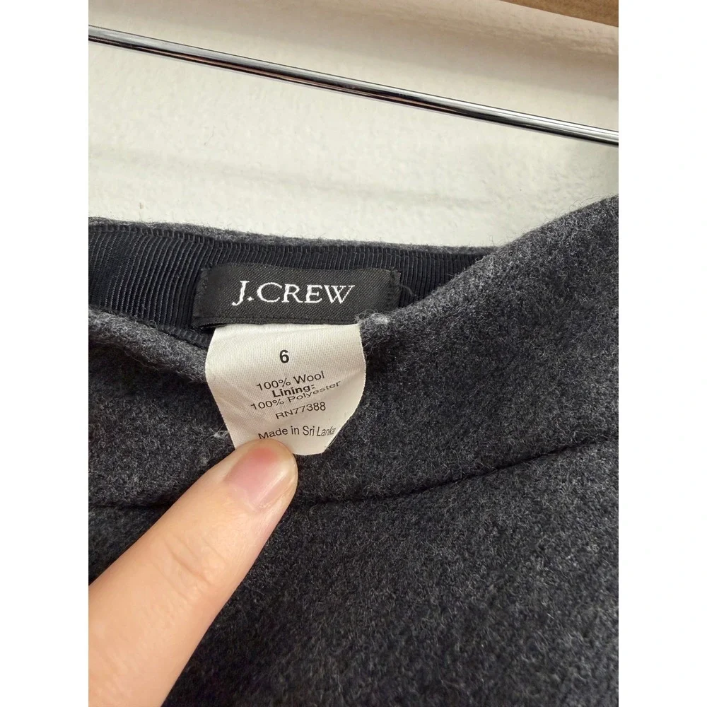 J.Crew‎ Gray 100% Wool Pencil Skirt Lined Career Professional 28360 Womens 6